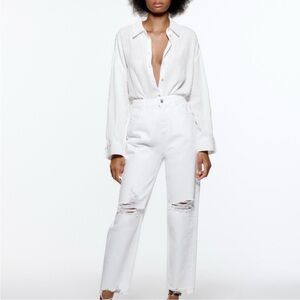 Zara White Straight Leg Women's Jeans
